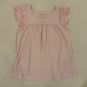 Cat & Jack Pink eyelet ruffle sleeve topToddler girl, size 3T. Great condition!